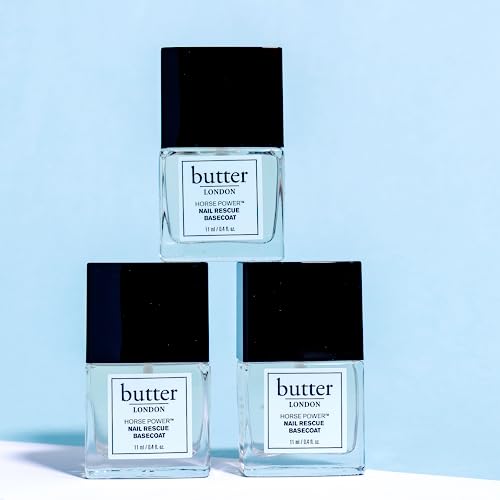 butter LONDON Nail Care Duo: Horse Power Basecoat & HARDWEAR UV Shine Top Coat for Strong, Radiant Nails