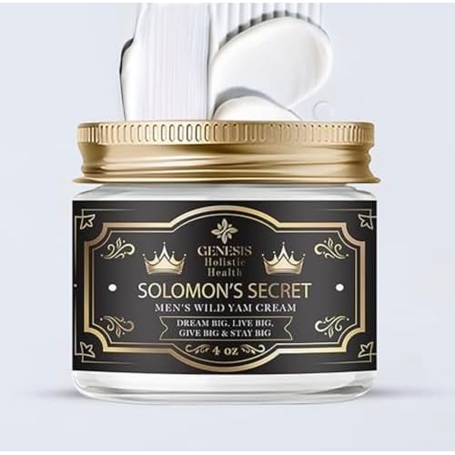 Genesis Solomon's Secret Men's Wild Yam Root Cream ? Organic Vitality Support for Men, Non-Toxic, Made in the USA ? Safe & Gentle Organic Formula for Skin and Wellness (4oz Jar)