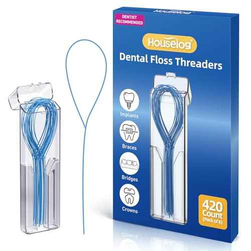 Floss Threaders | 420Count Dental Floss Threaders for Braces,Bridges,and Implants with Portable Travel Case | (6 Pack)