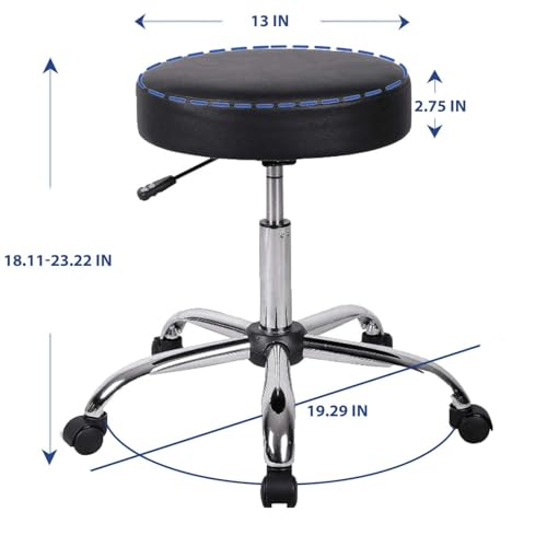 Rolling Stool with Wheels Adjustable Stool Professional Salon Tattoo Swivel Rolling Lash Chair Soft Comfortable