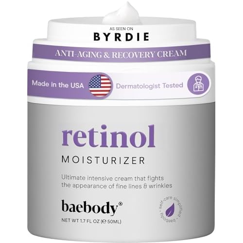 Baebody Made in USA Retinol Cream for Face - Anti Aging Face Cream for Fine Lines and Wrinkles - With Jojoba Oil & Vitamin E - Beauty Gifts for Women (50 ml/1.7 fl oz)