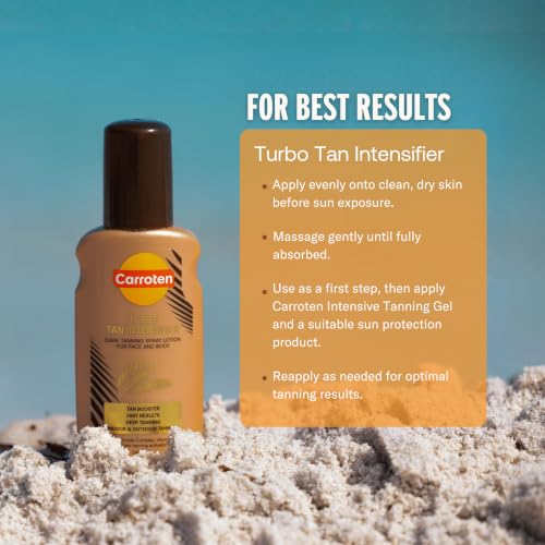Carroten Turbo Tan Intensifier - Tanning Primer with Wipe, 5 oz, Deep Bronze