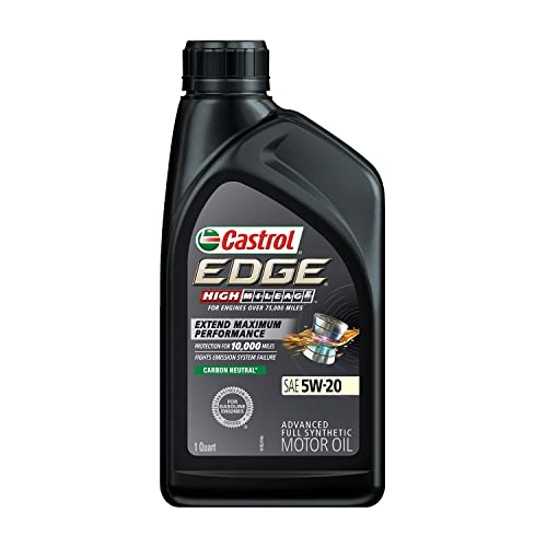 Castrol Edge High Mileage 5W-20 Advanced Full Synthetic Motor Oil, 1 Quart, Pack of 6