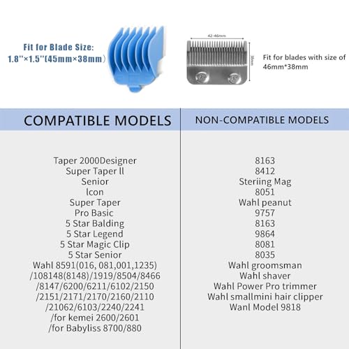 10 Pcs Color-Coded Hair Clipper Guards Cutting Guide Combs for Wahl and Surker Hair Clippers ? Cutting Lengths from 1/16" to 1" (1.5mm to 25mm)