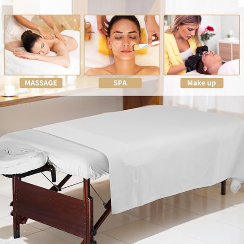 Massage Table Sheets 4 Sets Microfiber Fitted Covers White