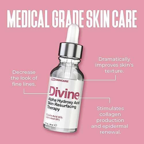 Glycolic Acid & Lactic Acid Peeling Solution - SKIN PERFECTING 60% AHA Liquid, Professional Grade Chemical Face Peel for Acne Scars, Collagen Boost, Wrinkles, Fine Lines - AHA - 1 fl oz