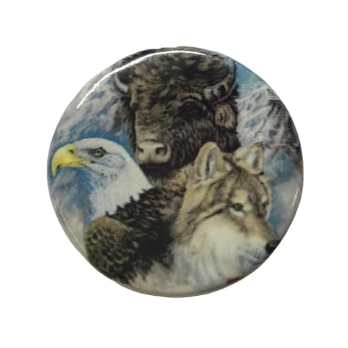 Ceramic Stone Eagle Buffalo Wolf Design Bead Neckace Jewelry