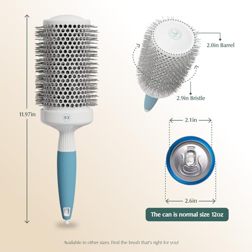 Osensia 2 Inch Ceramic Ion Round Hair Brush for Blow Drying, Volume & Sleek Styling