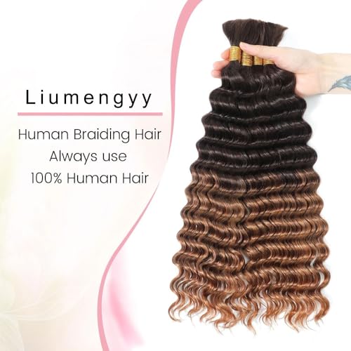 Human Braiding Hair Extensions Deep Wave Bulk for Boho Braids 20-24 Inch