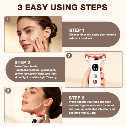 7-in-1 Facial Massager Gua Sha Wand with LED Light & Cold Heat