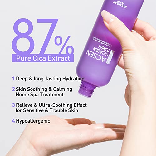 TROIAREUKE ACSEN CICA SEN Toner - Hypoallergenic, Relieve & Ultra-Soothing Effect for Sensitive, Trouble Skin, High CICA Concentrated Formula