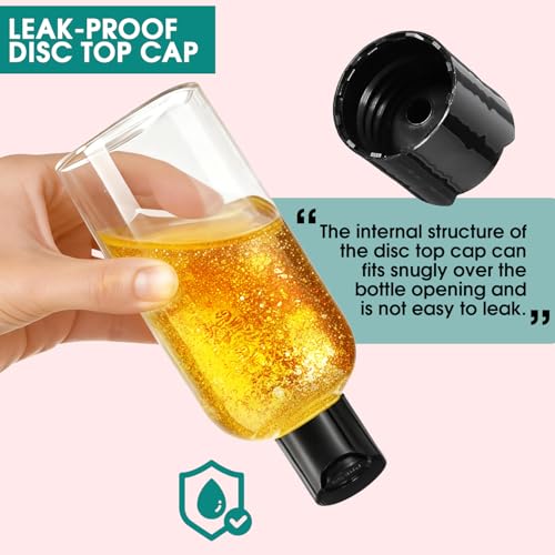 3Pcs 8 oz Clear Plastic Squeeze Bottles with Disc Top Caps