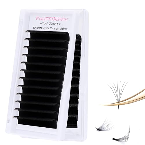 FLUFFBERRY Easy Fan Lashes D Curl Volume Extensions 16mm