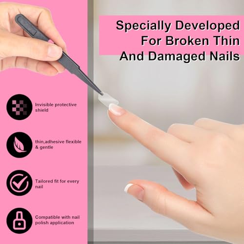 Veerlogix 1 Pack Clear Nail Repair Patches – 6 Sizes, Damaged Nail Fix Sheets