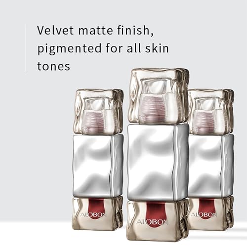 ALOBON Cream Lip Gloss Lipstick, Long-Lasting Color Development Cranberry Red Anti-Smudge Matte Lipstick (05 Cream peach color)