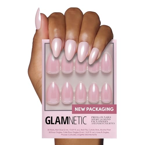Glamnetic Press On Nails - First Kiss Short Almond 30 Pc Kit