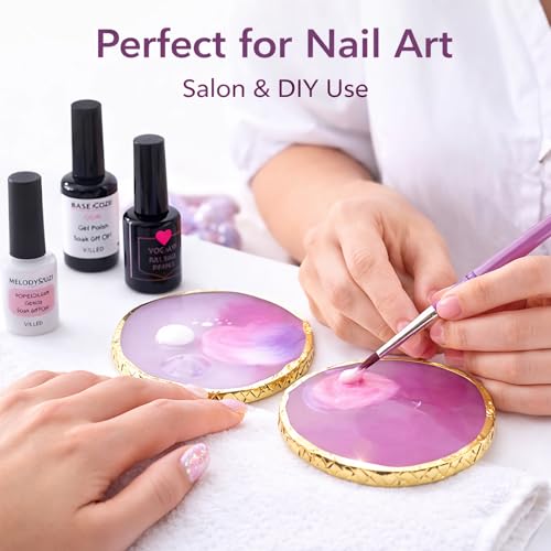 Resin Nail Art Palette with Gold Edge - Gel Polish Mixer
