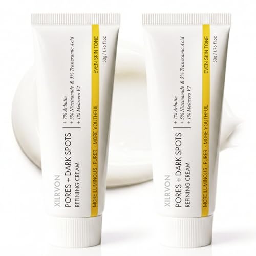 2PCS Pores + Dark Spots Refining Cream with Arbutin, Niacinamide, Tranexamic Acid & Melazero | Pore-Minimizing, Gentle & Hydrating Daily Moisturizer, Suitable for Sensitive Skin, 50g*2 (2 Pack)