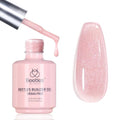 Beetles Builder Gel Pink Glitter Pink 8-in-1 HEMA-Free Nail Gel for Strong Manicures