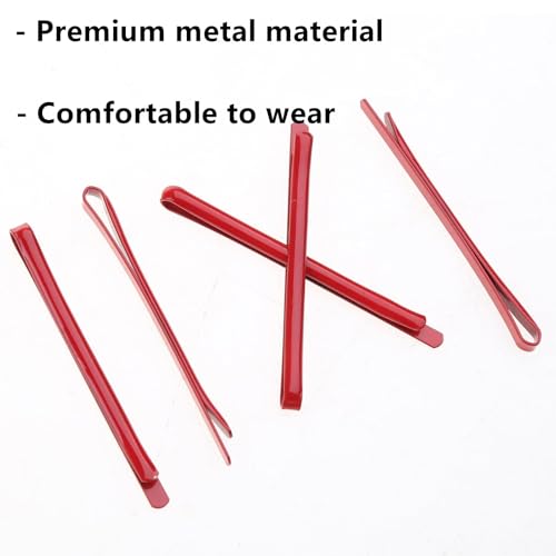 Bangs Bobby Pins Metal Hair Clips 20 Pcs Red Non-Slip