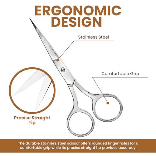 Utopia Care Eyebrow Scissors - Professional Stainless Steel Grooming Shears