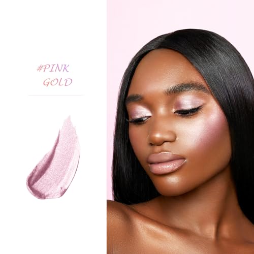 LSxia Highlighter Makeup Palette - Pink Gold Shimmer