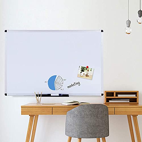 VIZ-PRO Large Dry Erase White Board/Magnetic Foldable Whiteboard, 72 X 48 Inches, Silver Aluminium Frame