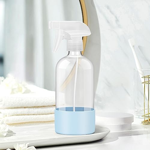 16 oz Glass Spray Bottle with Silicone Sleeve, Adjustable Nozzle