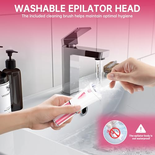 Epilators Hair Removal for Women with LED Light, 2026 New Cordless Electric Tweezers Hair Removal Device for Face, Painless Smooth Glide Epilator for Face/Arm/Bikini Area/Legs/Underarm (Pink)