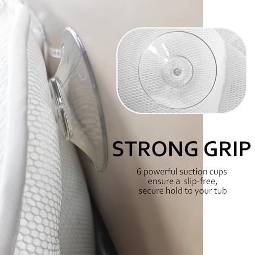 Bath Pillow with Neck & Back Support - 4D Mesh, Suction Cups