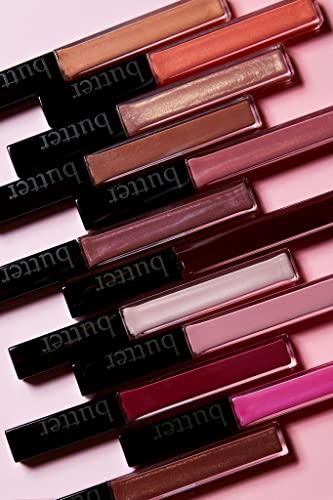 butter LONDON Plush Rush Plumping Lip Gloss, Ultra-Shine & Hydrating, Improves Lip Texture, Cruelty Free, Flirt