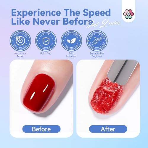 SAVILAND 2 Minutes Quick & Easy Gel Nail Polish Remover Kit: 2 PCS Soak-off Gel Polish Remover Rich in Castor Oil & Vitamin E, with Cuticle Oil Pen Nail Tools for Gel Nails Remove Home Salon Use