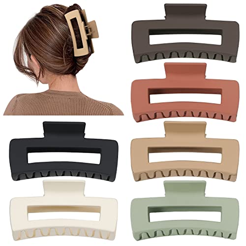 Large 4 Inch Hair Claw Clips 6 Pack - Thick Hair