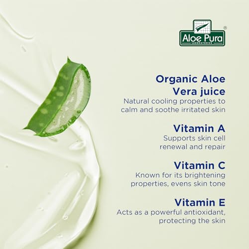 Aloe Pura Organic Aloe Vera Gel & Vitamin A C & E 6.8 fl oz