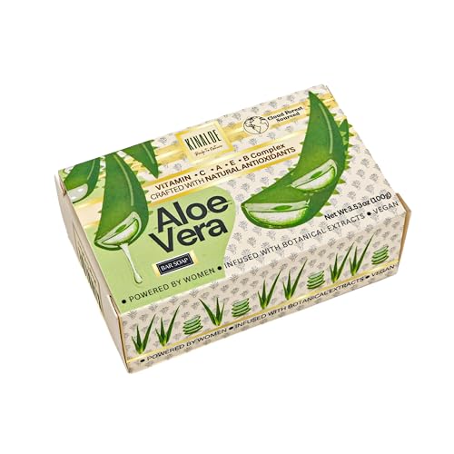 Aloe Vera Soap Bar ? Natural Moisturizing Cleanser for Face and Body, Soothes Irritated Skin, Helps Relieve Sunburn, Hydrates and Softens (1 Pack)