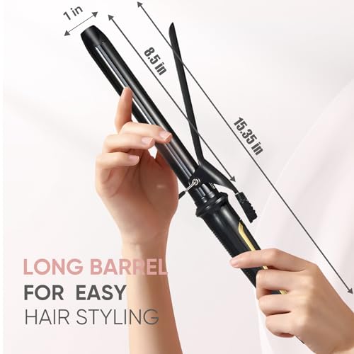 1 Inch Ceramic Curling Iron with 8.5" Barrel & Tourmaline Coating