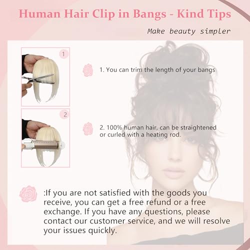 Clip-In Bangs Human Hair Dark Brown Wispy Fringe