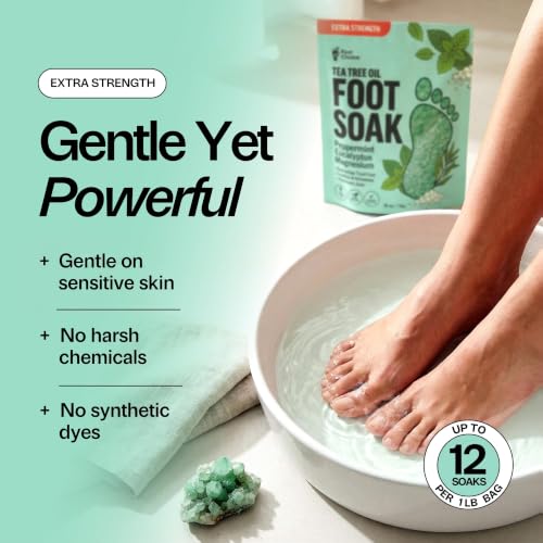 Tea Tree Oil Foot Soak with Epsom Salt for Calluses & Dry Feet - 16 oz