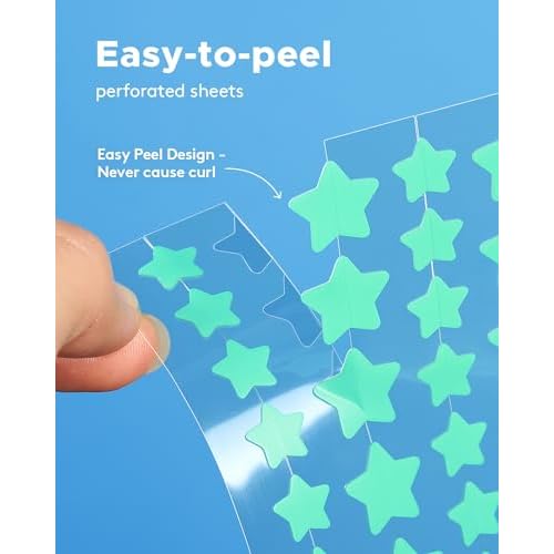 LitBear Acne Patch Pimple Patch, 6 Colors 336 Dots Star Pimple Patches with Tea Tree Oil & Centella Oil, Hydrocolloid Acne Pimple Patches for Face Cute Zit Patches Pimple Stickers Acne Dots
