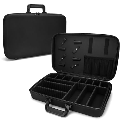 Barber Carrying Case,Barber Case, Stylist Tool Box Professional Salon Hair Cutting Grooming Kit Storage Organizer for Clippers, Scissors, Barber Supplies(Large)