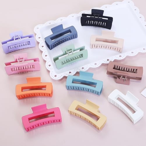 4.2" Jumbo Hair Clips - 12 Pack Colorful Claw Clips for Thick Hair