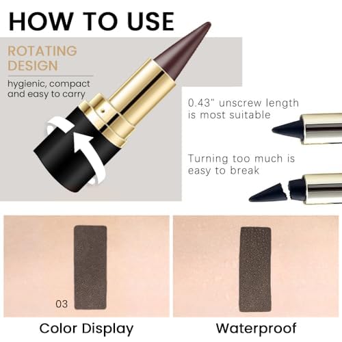 BINGBRUSH Gel Eyeliner Pencil Waterproof Brown