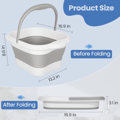 Collapsible Foot Soaking Tub with Massage Points - Portable Spa Basin
