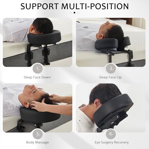 Massage Headrest for Bed, Portable Massage Face Cradle for Bed, Massage Table Kit with Adjustable Height 5.5'' to 17'' for Home, Salon