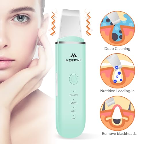 MISERWE Face Skin Scrubber with 4 Modes - Pore Cleaner & Facial Exfoliator
