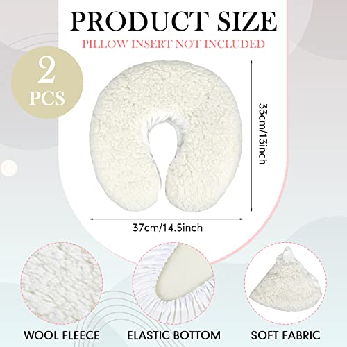 Soft Fleece Massage Table Headrest Covers - 2 Pack Face Cradle Pad, 14.6" x 13"