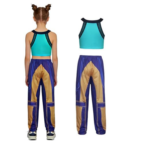 Children's Costume Outfit Set - Top, Pants, Wig & Accessories for Theme Parties