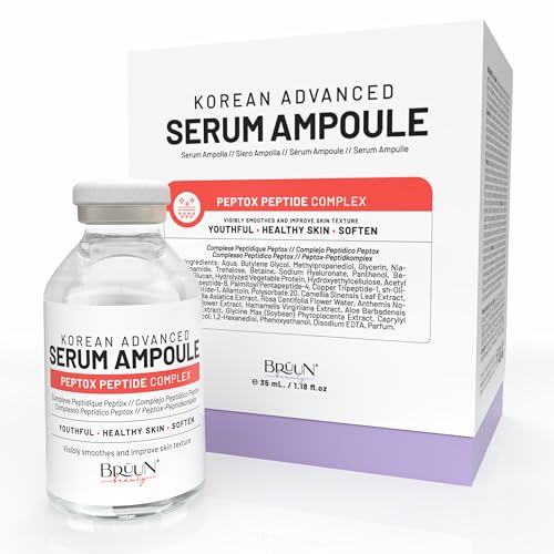 BR?UN Peptox Peptide Facial Serum Ampoule ? Hydrating Korean Skincare Serum for Face and Body, for Use with or without Derma Pen (Not Included), 1.18 fl.oz