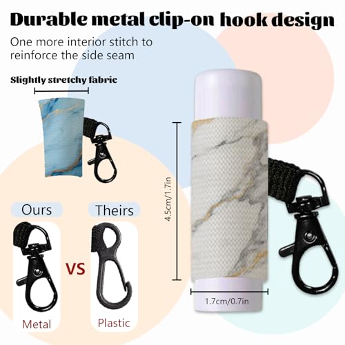 10PCS Lip Balm Keyring with Metal Clasp