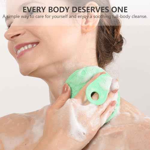 Silicone Body and Face Scrubber Set 5 Pack, BEAUTAIL Shower Bath Scrubber, Gentle Exfoliating Brush for Women Men Sensitive Skin, More Hygienic Than Traditional Loofah, Long Lasting, Black+Pink+Green